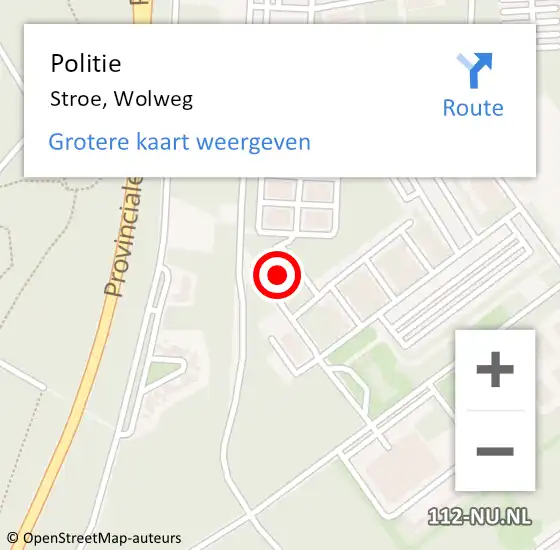 Locatie op kaart van de 112 melding: Politie Stroe, Wolweg op 13 december 2023 23:53