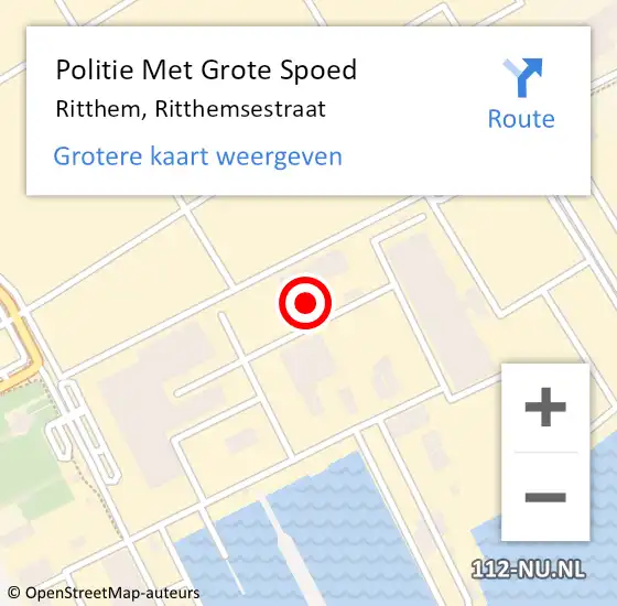 Locatie op kaart van de 112 melding: Politie Met Grote Spoed Naar Ritthem, Ritthemsestraat op 14 december 2023 04:39
