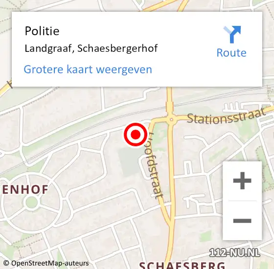 Locatie op kaart van de 112 melding: Politie Landgraaf, Schaesbergerhof op 14 december 2023 08:43