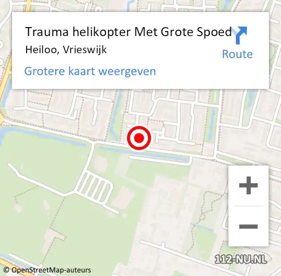 Locatie op kaart van de 112 melding: Trauma helikopter Met Grote Spoed Naar Heiloo, Vrieswijk op 14 december 2023 10:16