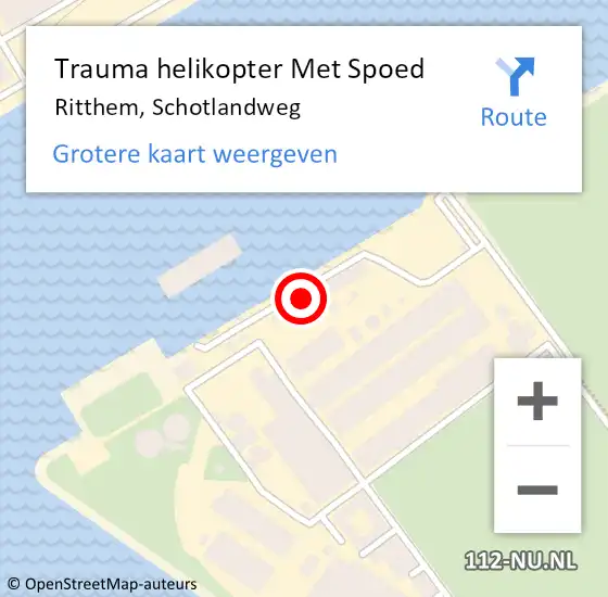 Locatie op kaart van de 112 melding: Trauma helikopter Met Spoed Naar Ritthem, Schotlandweg op 14 december 2023 10:17