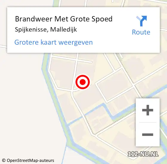 Locatie op kaart van de 112 melding: Brandweer Met Grote Spoed Naar Spijkenisse, Malledijk op 14 december 2023 10:42