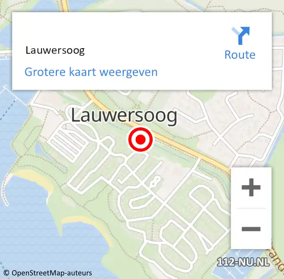 Locatie op kaart van de 112 melding:  Lauwersoog op 14 december 2023 12:38