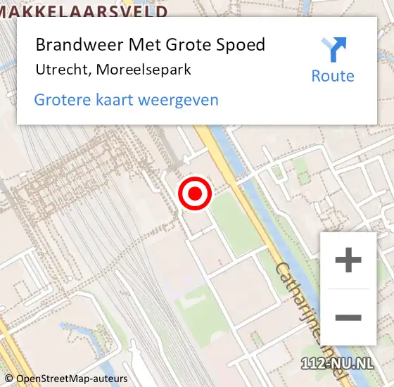 Locatie op kaart van de 112 melding: Brandweer Met Grote Spoed Naar Utrecht, Moreelsepark op 14 december 2023 13:19
