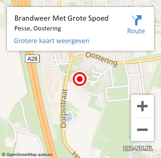 Locatie op kaart van de 112 melding: Brandweer Met Grote Spoed Naar Pesse, Oostering op 14 december 2023 14:05