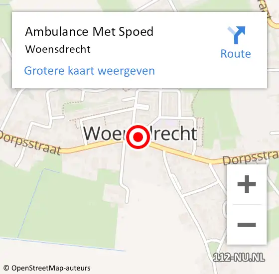 Locatie op kaart van de 112 melding: Ambulance Met Spoed Naar Woensdrecht op 14 december 2023 16:23