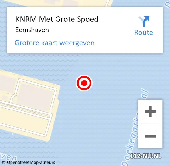 Locatie op kaart van de 112 melding: KNRM Met Grote Spoed Naar Eemshaven op 14 december 2023 16:55