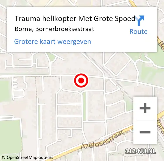 Locatie op kaart van de 112 melding: Trauma helikopter Met Grote Spoed Naar Borne, Bornerbroeksestraat op 14 december 2023 17:06