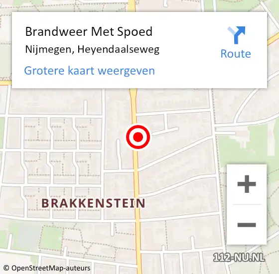 Locatie op kaart van de 112 melding: Brandweer Met Spoed Naar Nijmegen, Heyendaalseweg op 14 december 2023 19:03