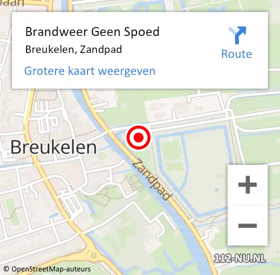 Locatie op kaart van de 112 melding: Brandweer Geen Spoed Naar Breukelen, Zandpad op 14 december 2023 20:32