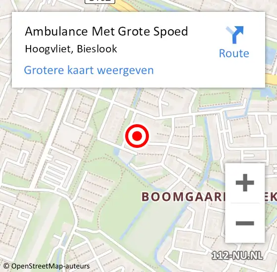 Locatie op kaart van de 112 melding: Ambulance Met Grote Spoed Naar Hoogvliet, Bieslook op 15 december 2023 01:46