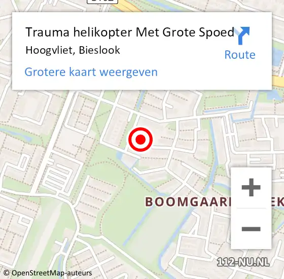 Locatie op kaart van de 112 melding: Trauma helikopter Met Grote Spoed Naar Hoogvliet, Bieslook op 15 december 2023 01:47
