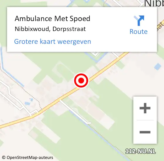 Locatie op kaart van de 112 melding: Ambulance Met Spoed Naar Nibbixwoud, Dorpsstraat op 15 december 2023 04:09