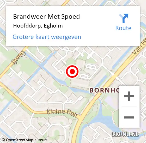 Locatie op kaart van de 112 melding: Brandweer Met Spoed Naar Hoofddorp, Egholm op 15 december 2023 04:43