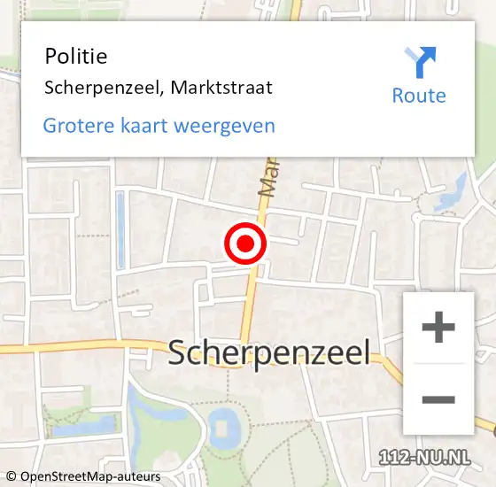 Locatie op kaart van de 112 melding: Politie Scherpenzeel, Marktstraat op 15 december 2023 08:09