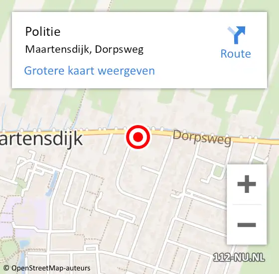 Locatie op kaart van de 112 melding: Politie Maartensdijk, Dorpsweg op 15 december 2023 08:32