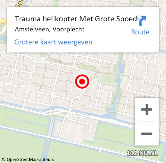 Locatie op kaart van de 112 melding: Trauma helikopter Met Grote Spoed Naar Amstelveen, Voorplecht op 15 december 2023 08:36
