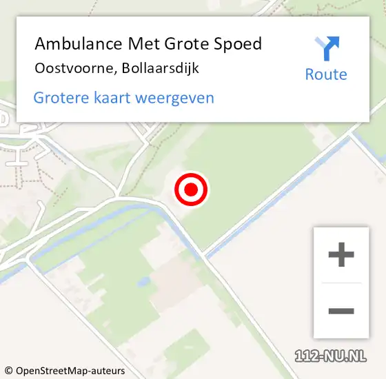 Locatie op kaart van de 112 melding: Ambulance Met Grote Spoed Naar Oostvoorne, Bollaarsdijk op 15 december 2023 09:10