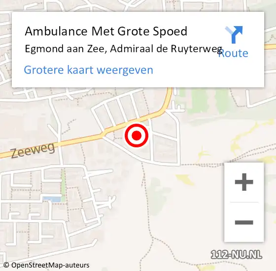 Locatie op kaart van de 112 melding: Ambulance Met Grote Spoed Naar Egmond aan Zee, Admiraal de Ruyterweg op 15 december 2023 10:54