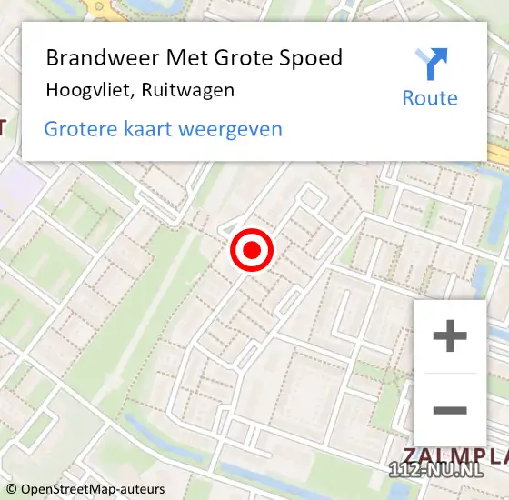 Locatie op kaart van de 112 melding: Brandweer Met Grote Spoed Naar Hoogvliet, Ruitwagen op 15 december 2023 12:47