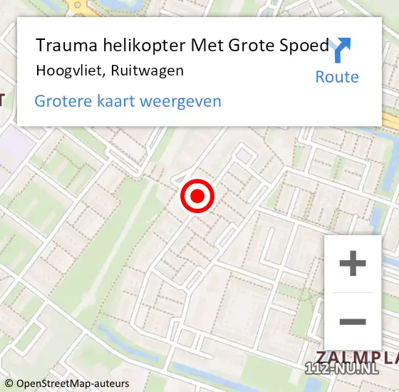 Locatie op kaart van de 112 melding: Trauma helikopter Met Grote Spoed Naar Hoogvliet, Ruitwagen op 15 december 2023 12:47
