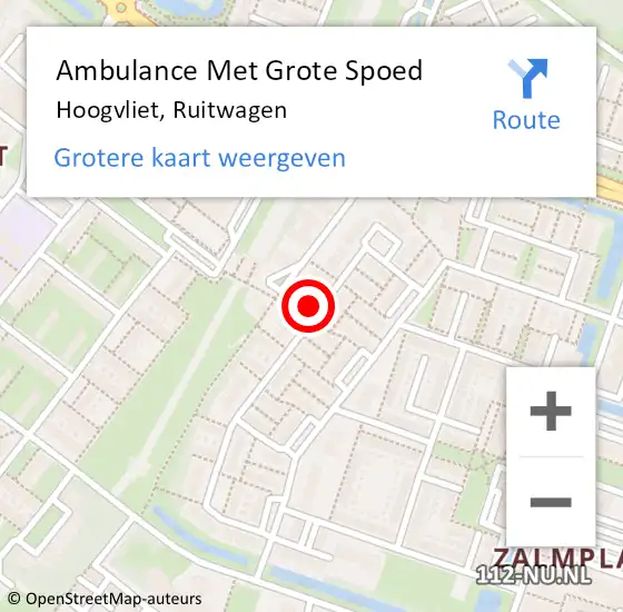 Locatie op kaart van de 112 melding: Ambulance Met Grote Spoed Naar Hoogvliet, Ruitwagen op 15 december 2023 12:57