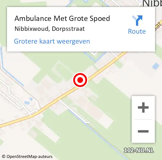 Locatie op kaart van de 112 melding: Ambulance Met Grote Spoed Naar Nibbixwoud, Dorpsstraat op 15 december 2023 12:58