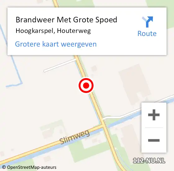 Locatie op kaart van de 112 melding: Brandweer Met Grote Spoed Naar Hoogkarspel, Houterweg op 15 december 2023 13:31