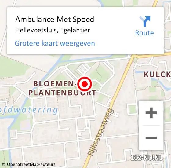 Locatie op kaart van de 112 melding: Ambulance Met Spoed Naar Hellevoetsluis, Egelantier op 15 december 2023 16:09