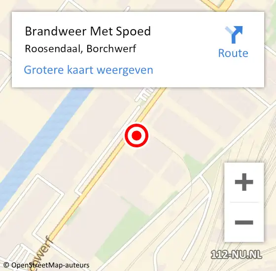 Locatie op kaart van de 112 melding: Brandweer Met Spoed Naar Roosendaal, Borchwerf op 15 december 2023 16:54