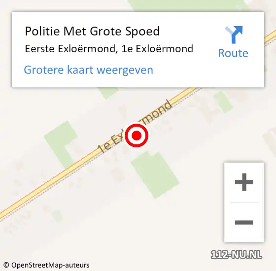 Locatie op kaart van de 112 melding: Politie Met Grote Spoed Naar Eerste Exloërmond, 1e Exloërmond op 15 december 2023 19:05