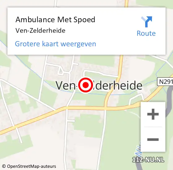 Locatie op kaart van de 112 melding: Ambulance Met Spoed Naar Ven-Zelderheide op 15 december 2023 19:13