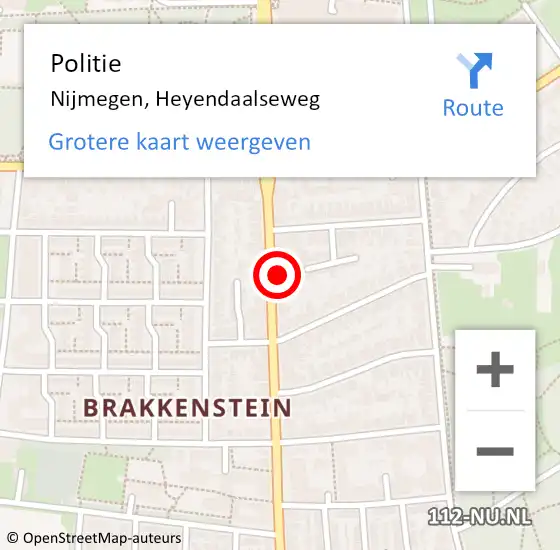 Locatie op kaart van de 112 melding: Politie Nijmegen, Heyendaalseweg op 15 december 2023 20:05