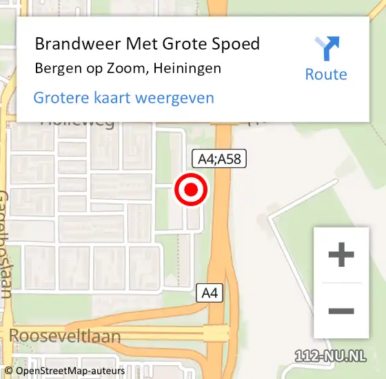 Locatie op kaart van de 112 melding: Brandweer Met Grote Spoed Naar Bergen op Zoom, Heiningen op 15 december 2023 20:05