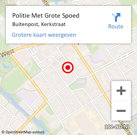Locatie op kaart van de 112 melding: Politie Met Grote Spoed Naar Buitenpost, Kerkstraat op 15 december 2023 23:26