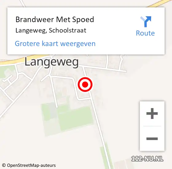 Locatie op kaart van de 112 melding: Brandweer Met Spoed Naar Langeweg, Schoolstraat op 16 december 2023 00:24