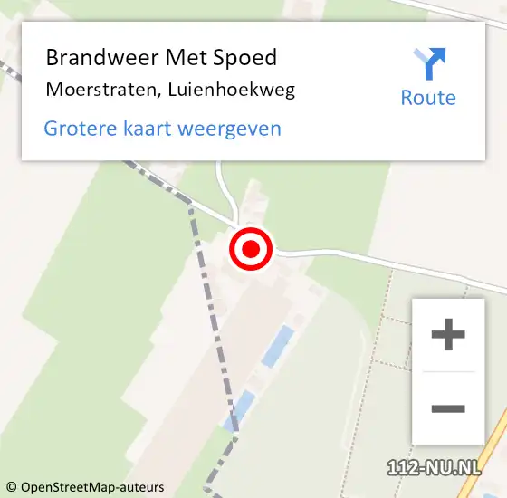 Locatie op kaart van de 112 melding: Brandweer Met Spoed Naar Moerstraten, Luienhoekweg op 16 december 2023 01:12