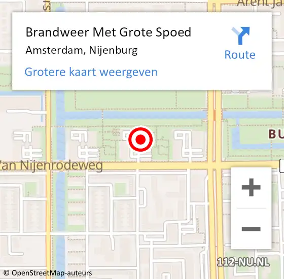 Locatie op kaart van de 112 melding: Brandweer Met Grote Spoed Naar Amsterdam, Nijenburg op 16 december 2023 08:55