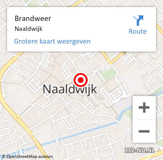 Locatie op kaart van de 112 melding: Brandweer Naaldwijk op 16 december 2023 10:17