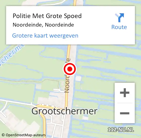 Locatie op kaart van de 112 melding: Politie Met Grote Spoed Naar Noordeinde, Noordeinde op 16 december 2023 11:26