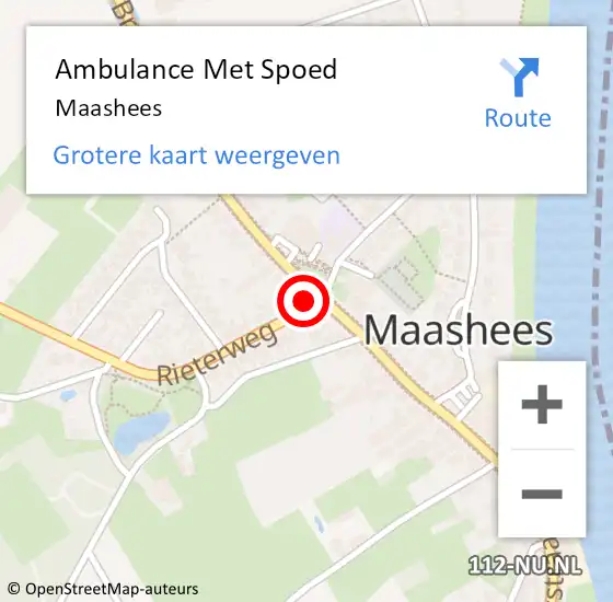 Locatie op kaart van de 112 melding: Ambulance Met Spoed Naar Maashees op 16 december 2023 11:51