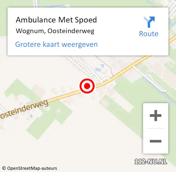 Locatie op kaart van de 112 melding: Ambulance Met Spoed Naar Wognum, Oosteinderweg op 16 december 2023 14:07