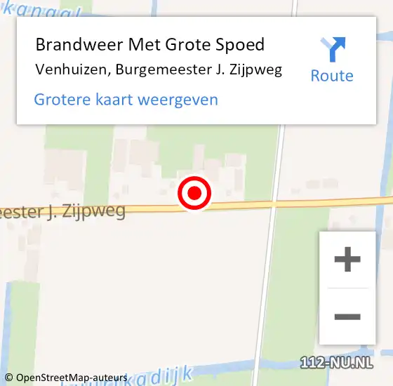 Locatie op kaart van de 112 melding: Brandweer Met Grote Spoed Naar Venhuizen, Burgemeester J. Zijpweg op 16 december 2023 14:57