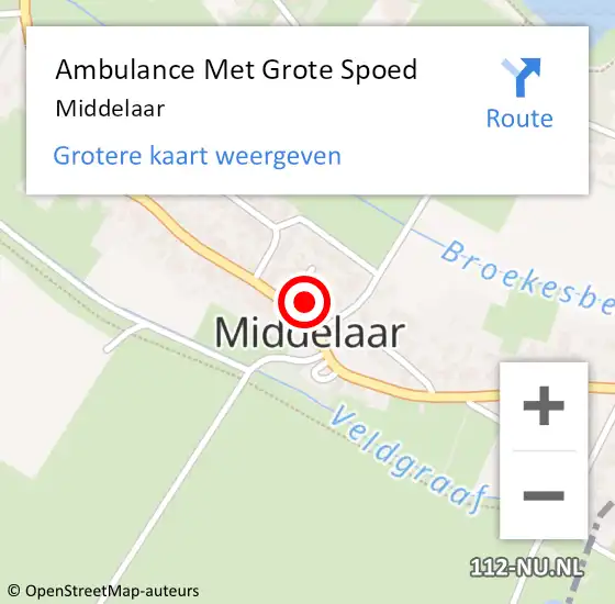 Locatie op kaart van de 112 melding: Ambulance Met Grote Spoed Naar Middelaar op 16 december 2023 20:02