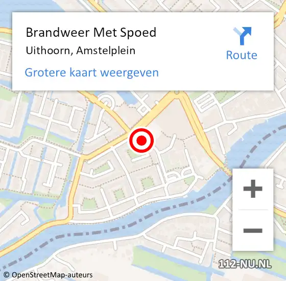 Locatie op kaart van de 112 melding: Brandweer Met Spoed Naar Uithoorn, Amstelplein op 16 december 2023 21:25