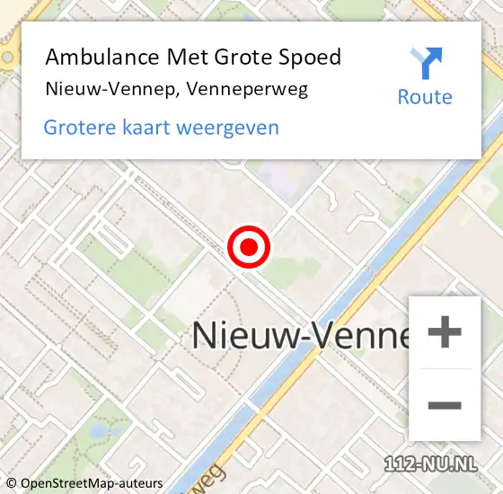 Locatie op kaart van de 112 melding: Ambulance Met Grote Spoed Naar Nieuw-Vennep, Venneperweg op 16 december 2023 23:31