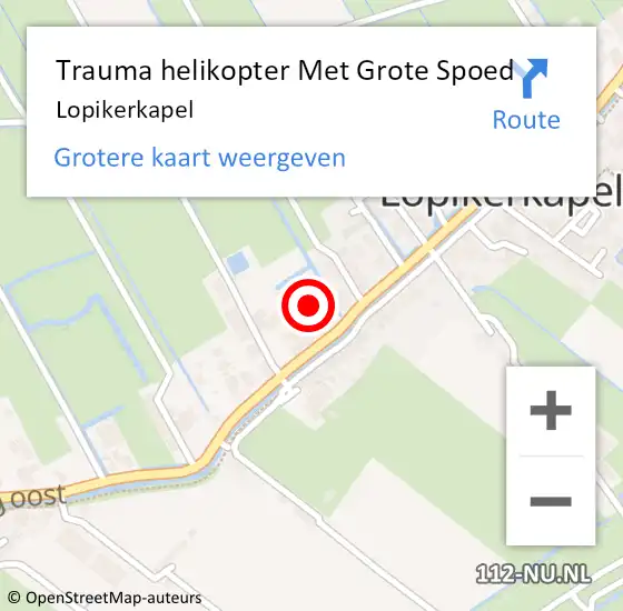 Locatie op kaart van de 112 melding: Trauma helikopter Met Grote Spoed Naar Lopikerkapel op 17 december 2023 01:23