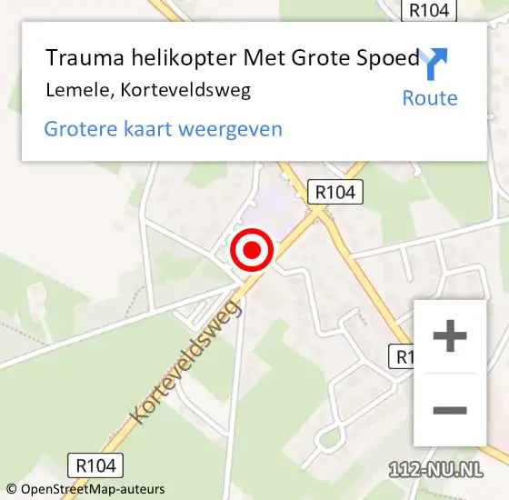 Locatie op kaart van de 112 melding: Trauma helikopter Met Grote Spoed Naar Lemele, Korteveldsweg op 17 december 2023 03:22