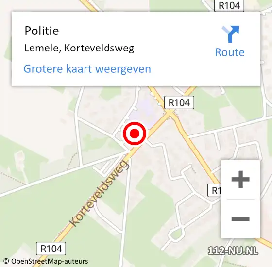 Locatie op kaart van de 112 melding: Politie Lemele, Korteveldsweg op 17 december 2023 03:45