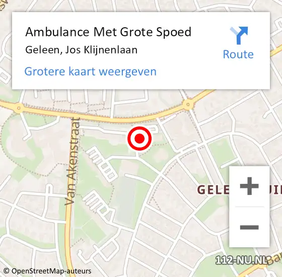 Locatie op kaart van de 112 melding: Ambulance Met Grote Spoed Naar Geleen, Jos Klijnenlaan op 17 december 2023 10:09